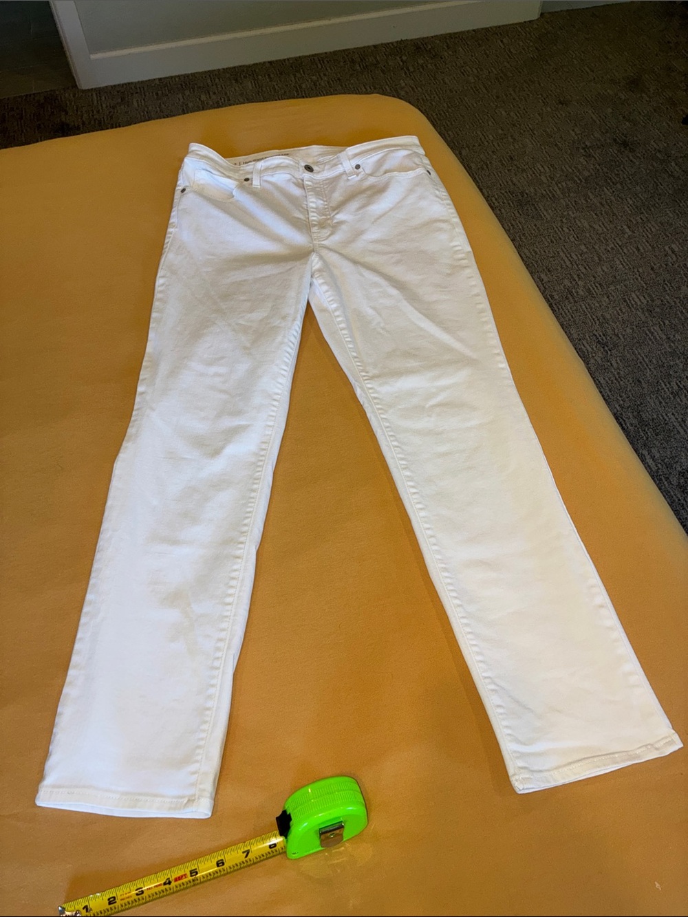 Talbots Women's High Waist Straight Leg Jeans White